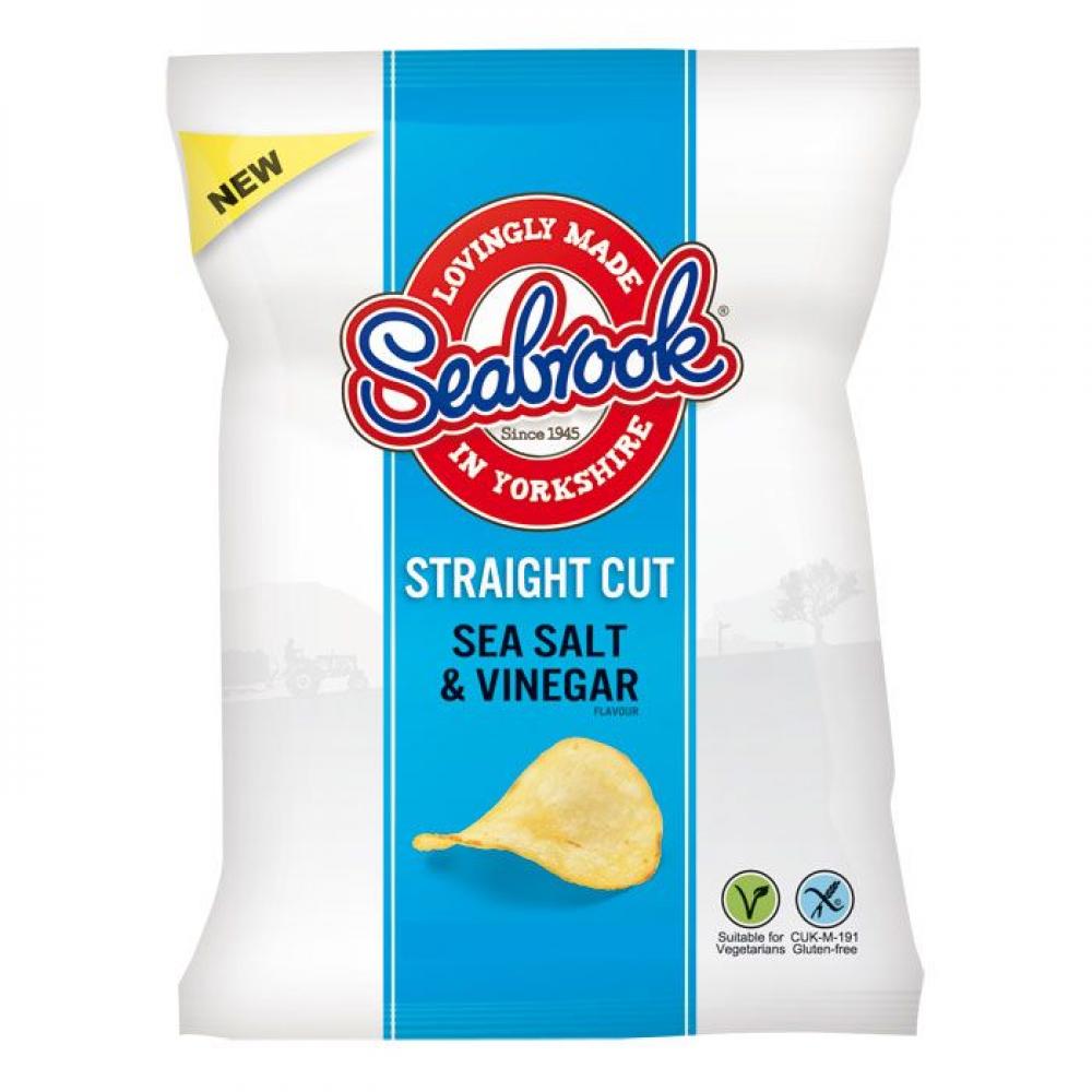 Seabrook Straight Cut Sea Salt and Vinegar Flavour Crisps 