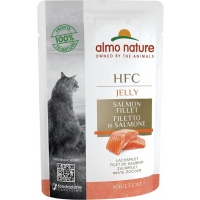 Image of MEGA DEAL CASE PRICE Almo Nature Jelly Wet Cat Food Pouch With Salmon 24 x 55g