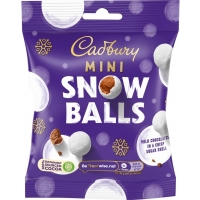 Image of MEGA DEAL Cadbury Mini Snowballs Christmas Chocolate Bag 80g