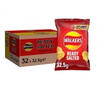 Image of MEGA DEAL CASE PRICE Walkers Ready Salted Crisps 32 x 32.5g