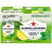 Image of SALE San Pellegrino Sparkling Lemon and Mint 6 x 330ml