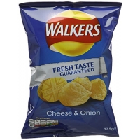 Image of MEGA DEAL Walkers Cheese and Onion Flavour Crisps 32.5 g