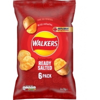 Image of Walkers Ready Salted Crisps 6 x 25g