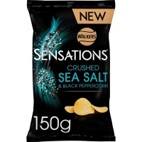 Image of PENNY DEAL Walkers Sensations Salt and Black Peppercorn Crisps 150g