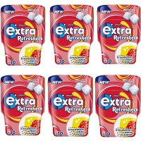 Image of MEGA DEAL CASE PRICE Wrigleys Extra Refreshers Strawberry Flavour 6 x 64g