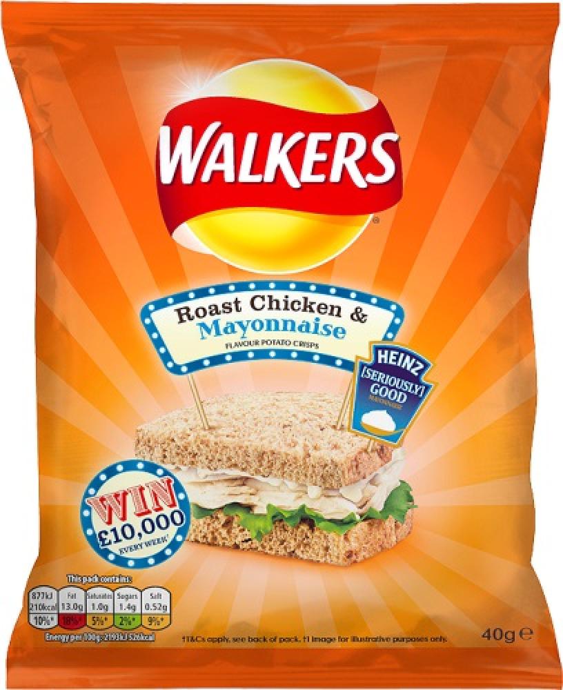 Walkers Roast Chicken and Mayonnaise Flavour Crisps 40g | Approved Food